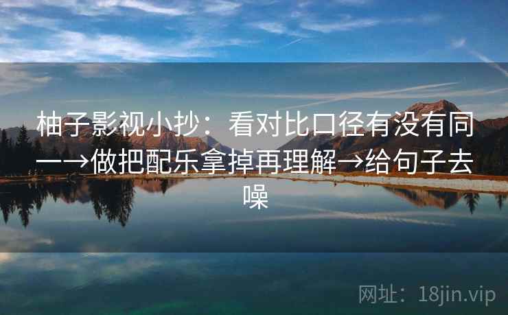 柚子影视小抄：看对比口径有没有同一→做把配乐拿掉再理解→给句子去噪