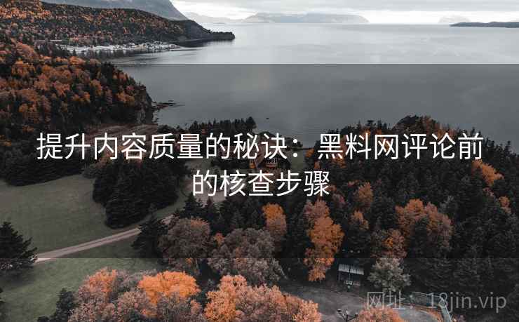 提升内容质量的秘诀：黑料网评论前的核查步骤