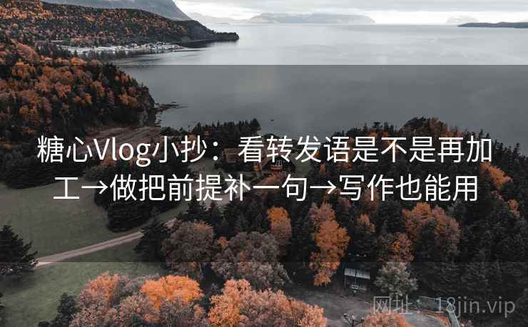 糖心Vlog小抄：看转发语是不是再加工→做把前提补一句→写作也能用
