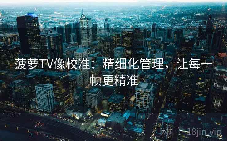 菠萝TV像校准：精细化管理，让每一帧更精准